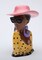 Ceramic African American Summer Lady Brush or Pen Holder, Home Décor, Gift for Her, Mom, Friend, or Coworker, Vanity Décor